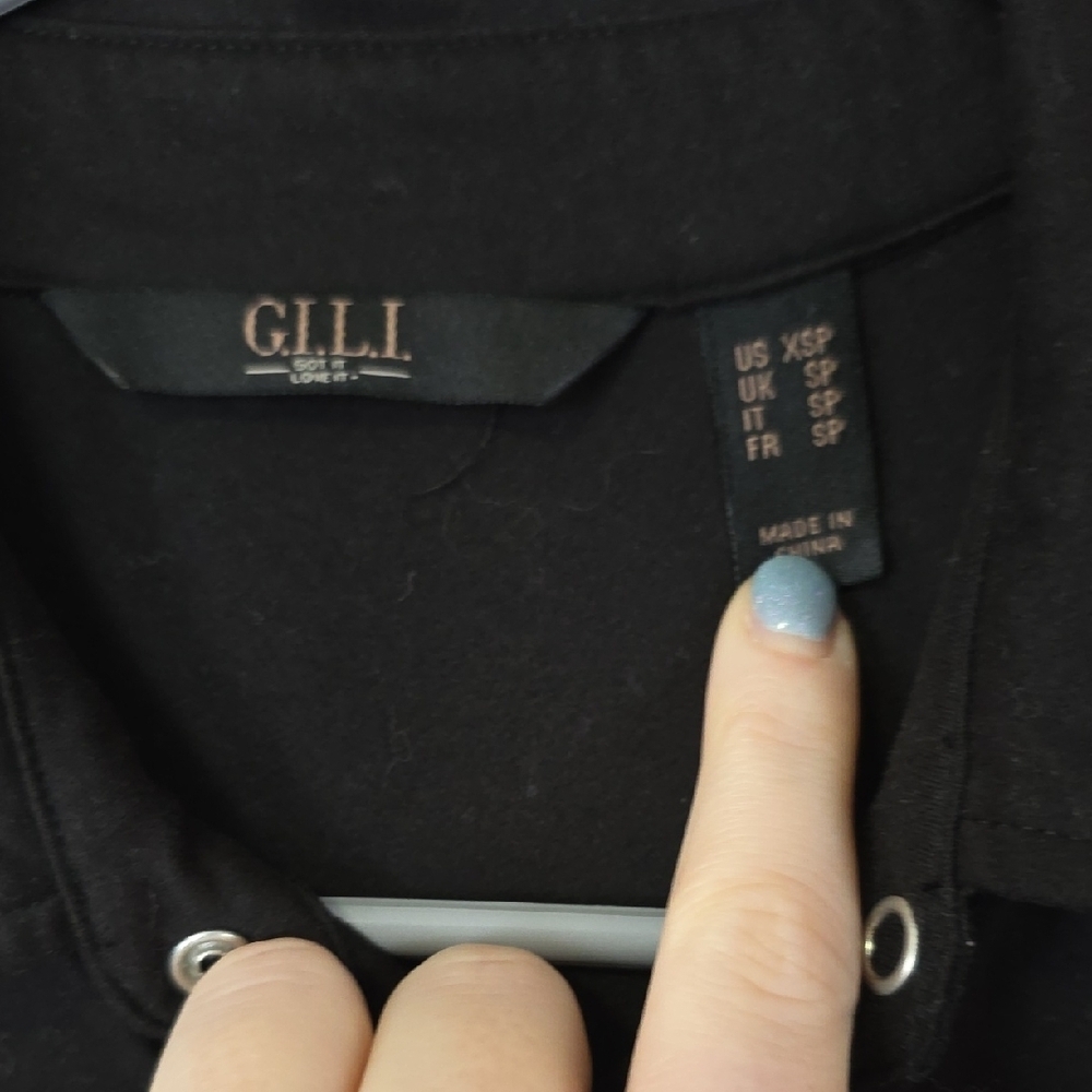 G.I.L.I. Black Long Sleeve Button-Up Dress - Picture 2 of 13